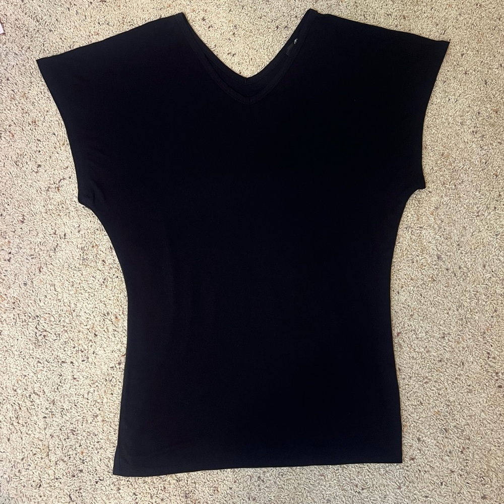 Missguided Black Dress Oversized V-neck Tee Size 6